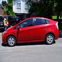 Toyota 2010 Prius hybrid hatchback red USA car