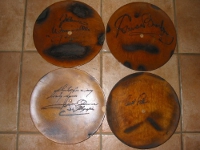Autographed steak wood plates