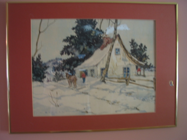 Painting – Rawdon , Quebec scene – artist W Donnell 1949 (drowned in lake)