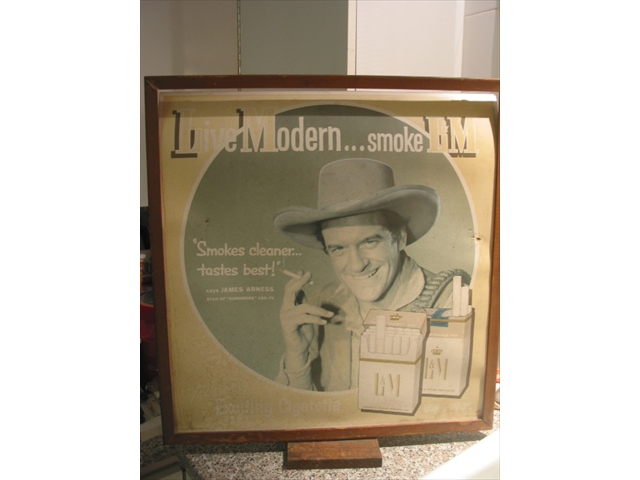 Framed LM cigarette ad
