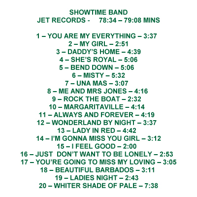 Showtimw CD track list