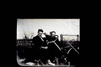 Couple in an old car